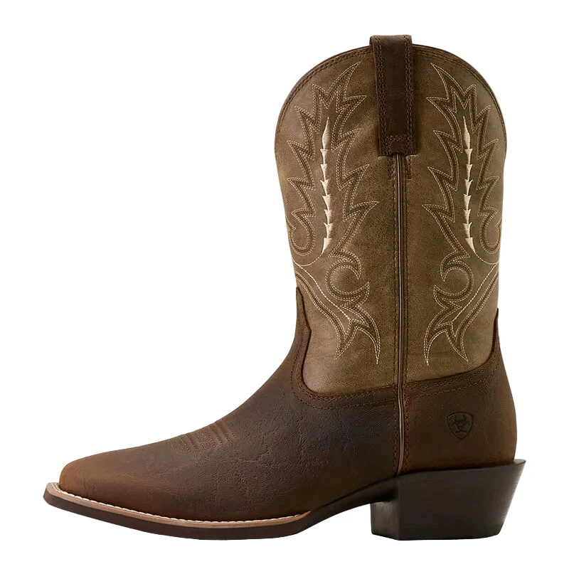 Ariat Men's Sport Outfitter Wide Square Toe Cowboy Boot - Tan Elephant Print/Driftwood Tan - Image 2