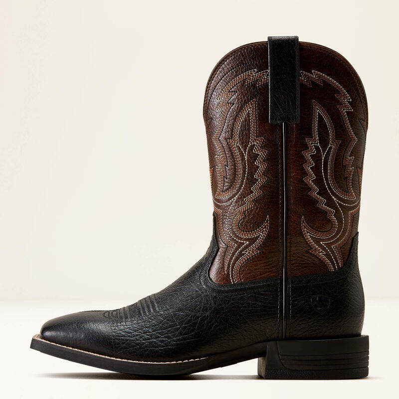 Ariat Men's Steadfast Wide Square Toe Cowboy Boot- Void Black Aged Peanut - Image 2