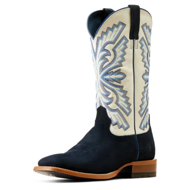 Ariat Men's Sting Western Boots - Indigo Roughout/Blanc