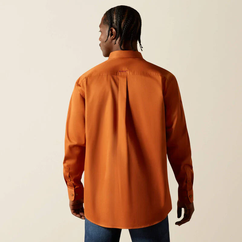 Ariat Men's Team Logo Twill Classic Fit Shirt - Abode/Brick - Image 2