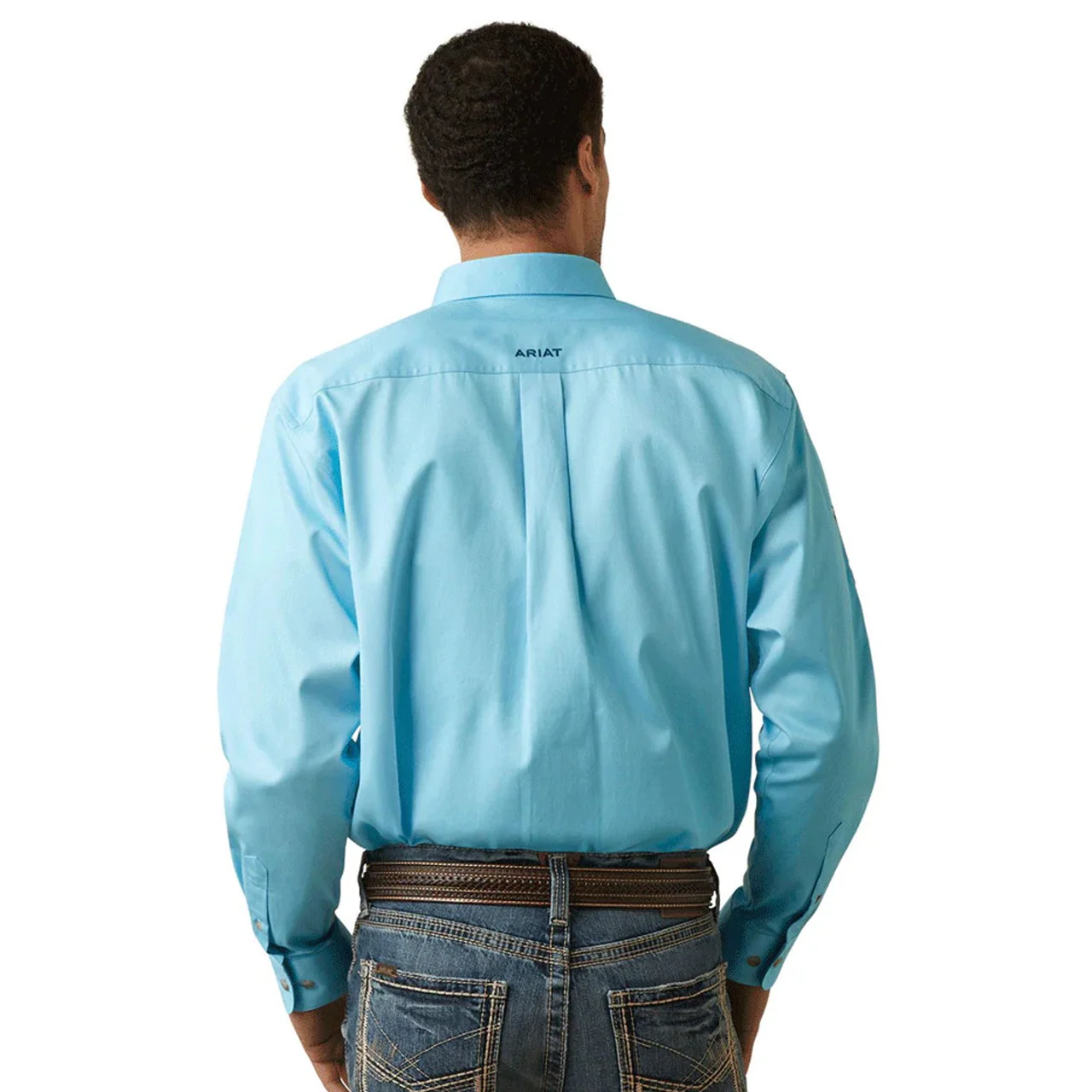 Ariat Men's Team Logo Twill Classic Shirt - Cenote Aqua - Image 4