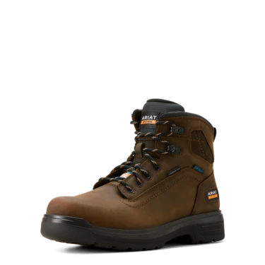 Ariat Men's Turbo 6" CSA Waterproof Carbon Toe Work Boots - Rich Brown