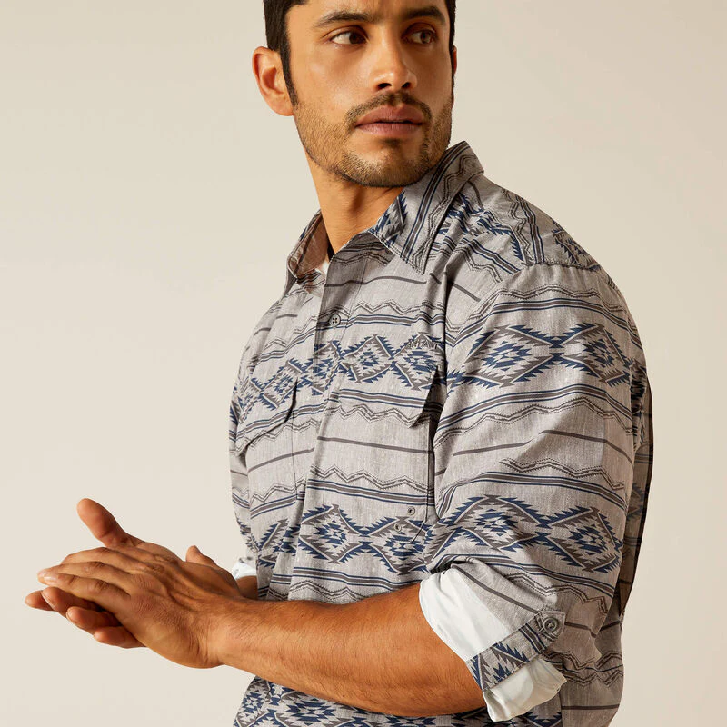 Ariat Men's VentTEK Outbound Classic Fit Long Sleeve Shirt - Moon Mist - Image 6