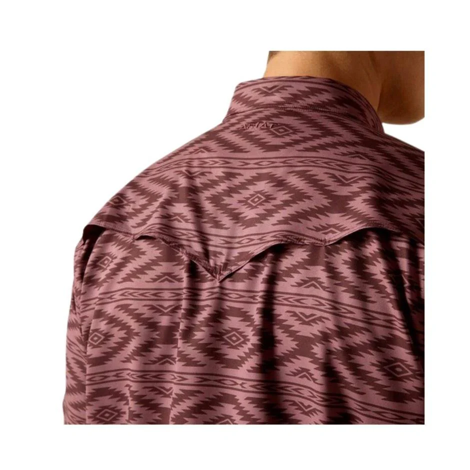 Ariat Men's VentTEK Western Fitted Shirt - Dark Redwood - Image 2