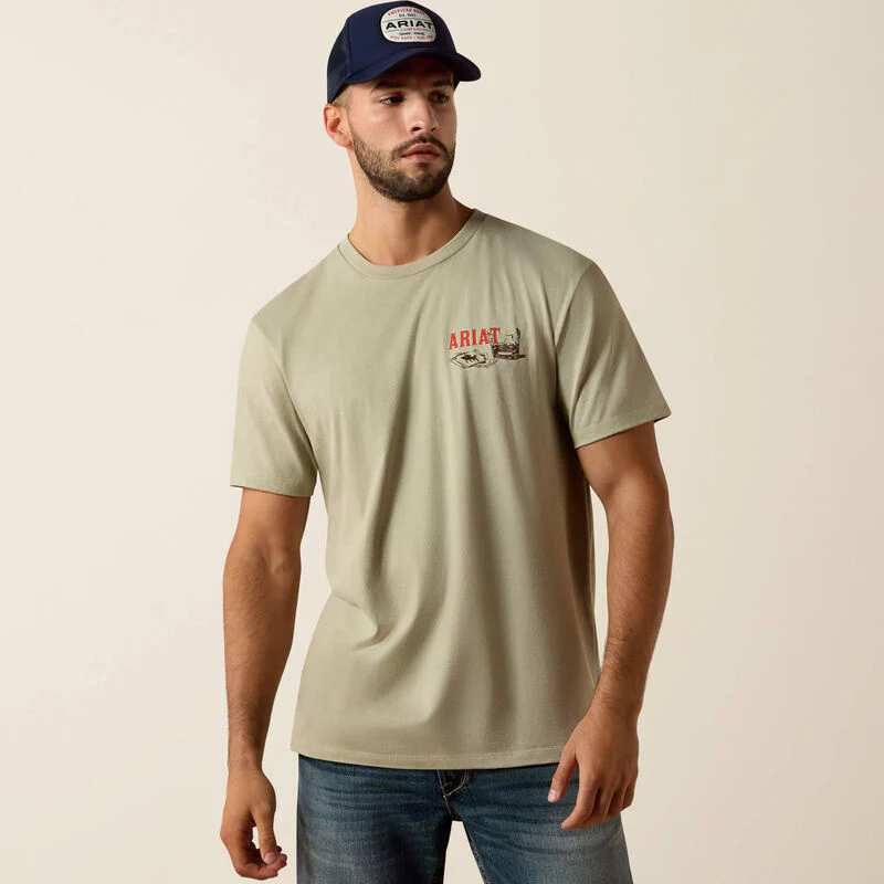 Ariat Men's Whiskey Uno Classic Fit Tee Shirt - Elm - Image 2