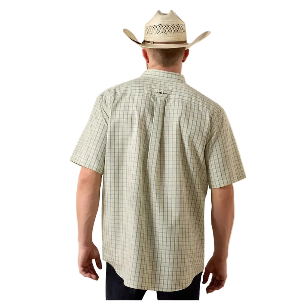 Ariat Men's Will Wrinkle Free Classic Fit Plaid Short Sleeve Shirt - Green - Image 2