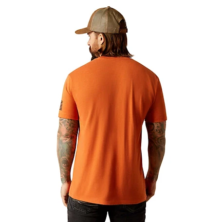 Ariat Men's Shield Flag Short Sleeve Graphic Tee Shirt - Adobe Heather - Image 2