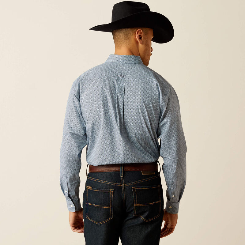Ariat Men's Wrinkle Free Leonard Classic Fit Shirt - Light Blue - Image 2