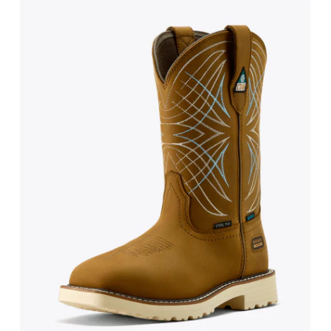 Ariat Women's Activator CSA H20 Wide Square Toe Steel Toe Work Boot- Dusted Brown