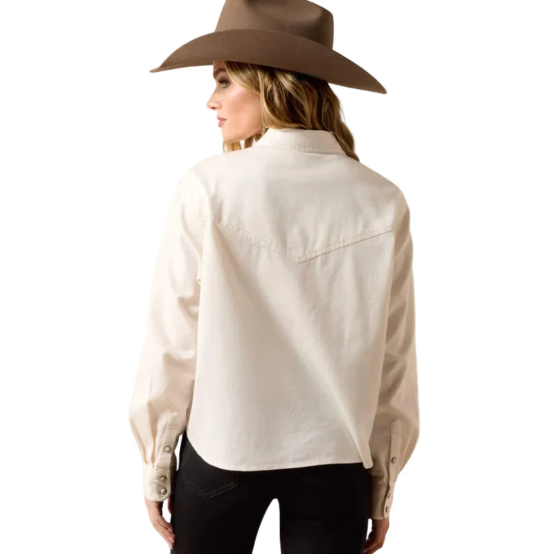 Ariat Women's Asheville Long Sleeve Snap Shirt - Sea Salt - Image 2