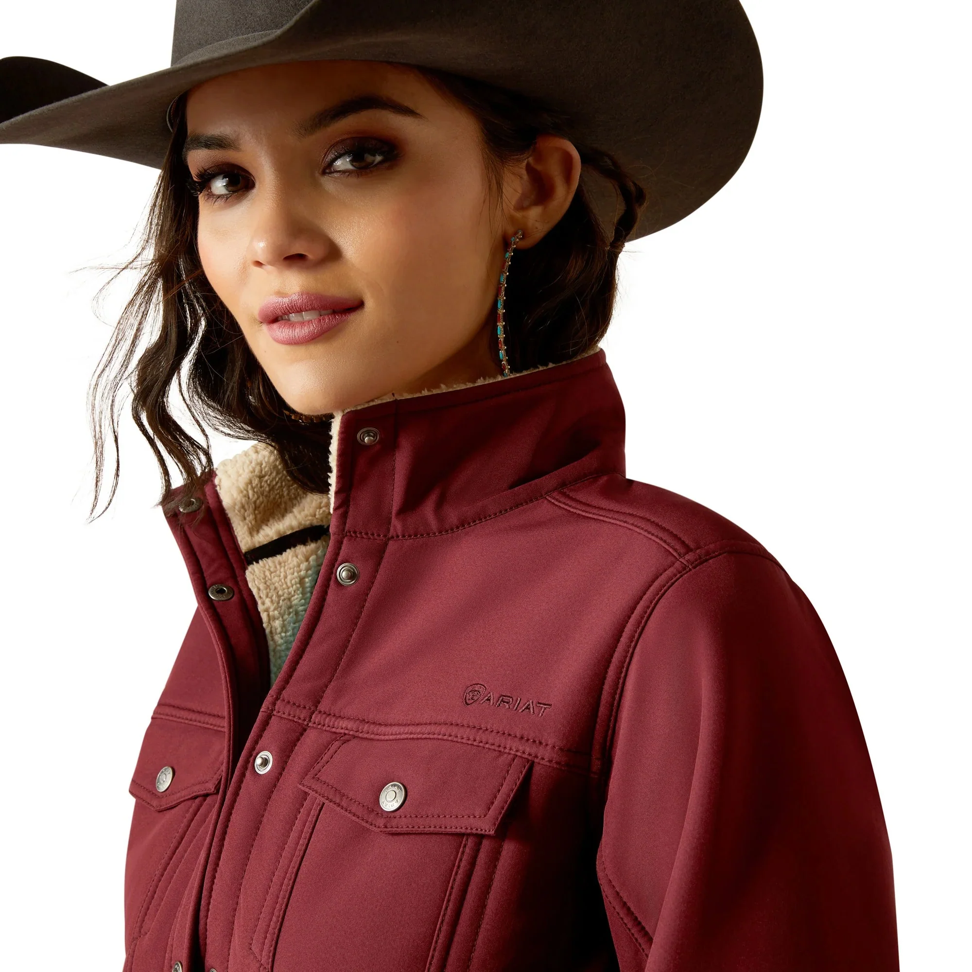 Ariat Women's Berber Back Softshell Jacket - Tawny Port - Image 3