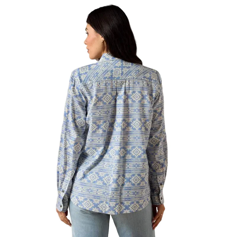 Ariat Women's Billie Jean Long Sleeve Shirt - Ashleigh Blue Crystal Soutwest - Image 3