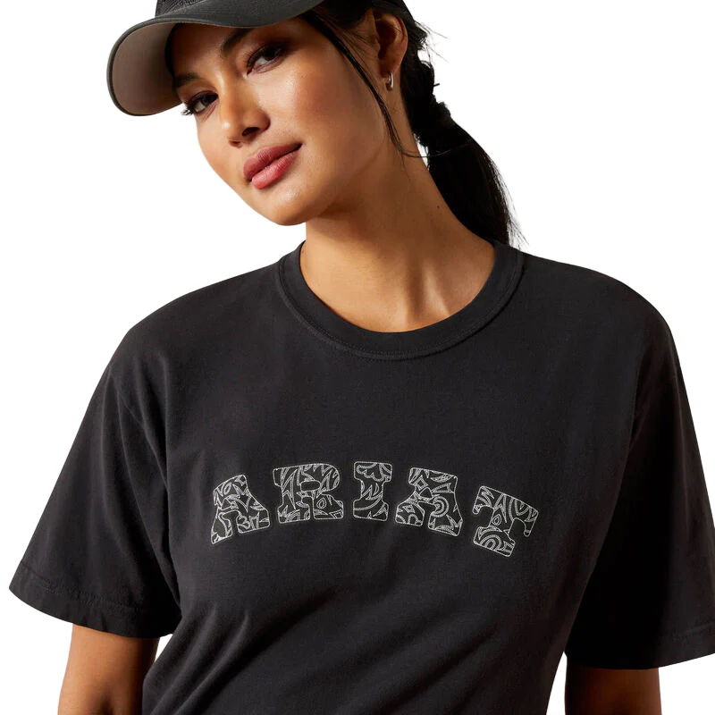 Ariat Women's Boot Stitch Logo Tee Shirt - Vintage Black - Image 3