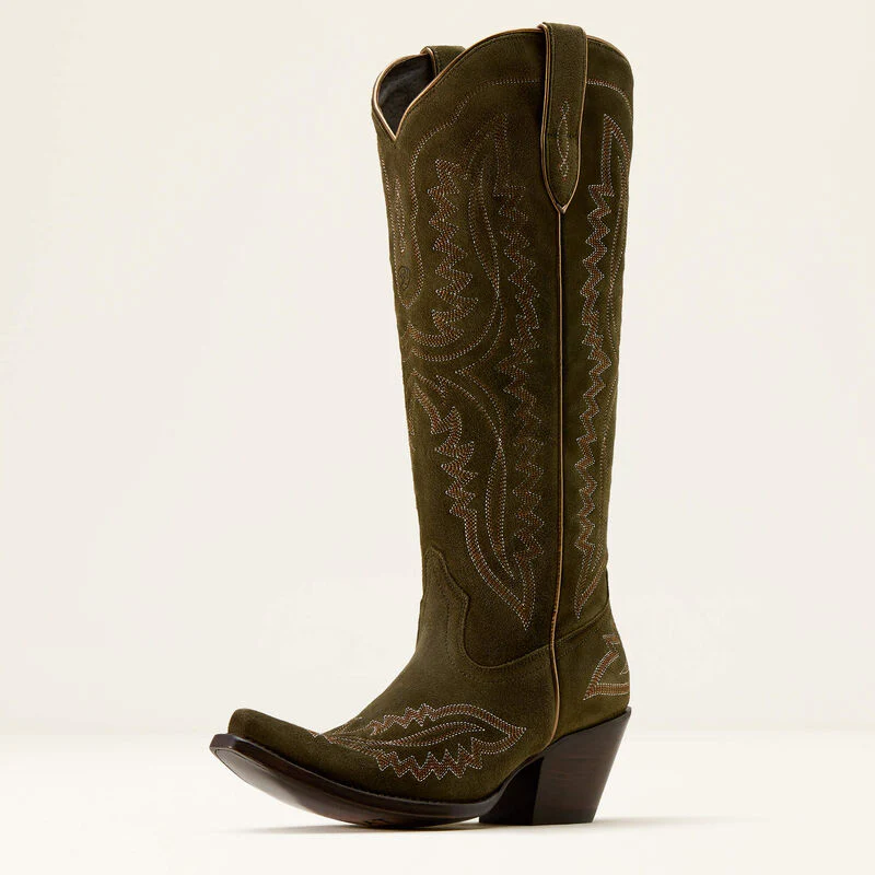 Ariat Women's Casanova X Toe Western Boot- Olive Suede