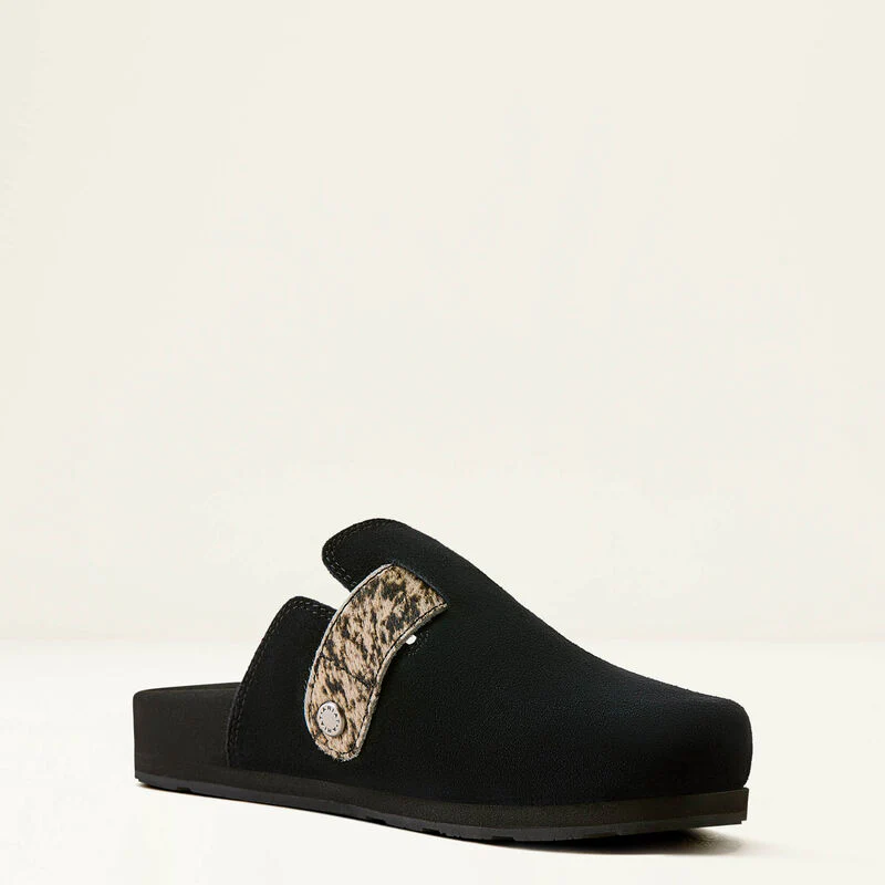 Ariat Women's Country Mule-Black Suede/ Brindle Hair On - Image 3