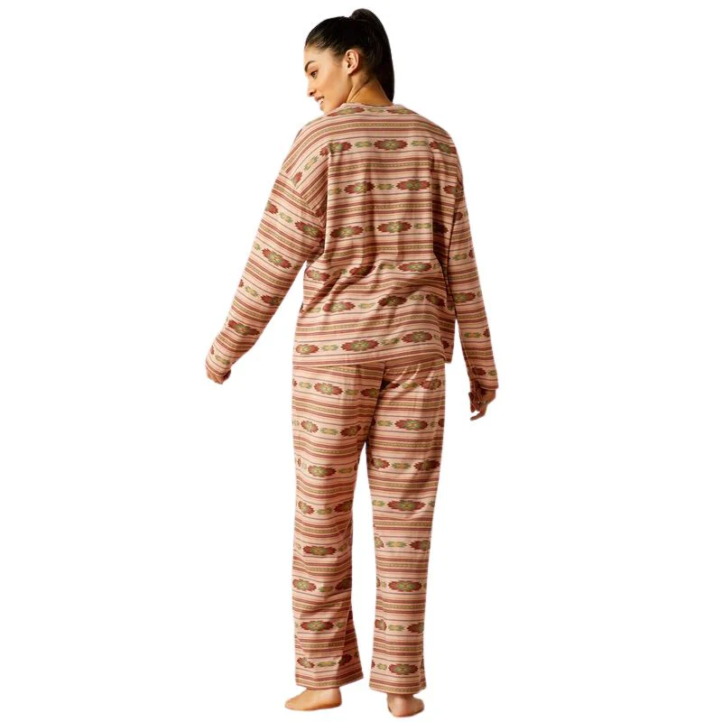 Ariat Women's  Long Sleeve Dreams Pajama Set- Milagro Stripe Print - Image 2