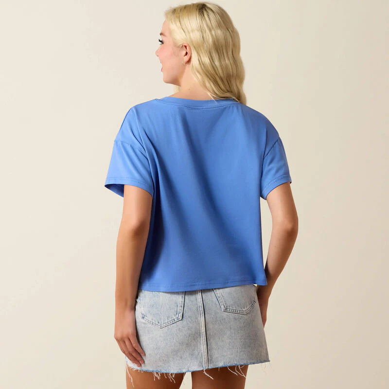 Ariat Women's Cowboy Club Short Sleeve Tee - Ultramarine - Image 2