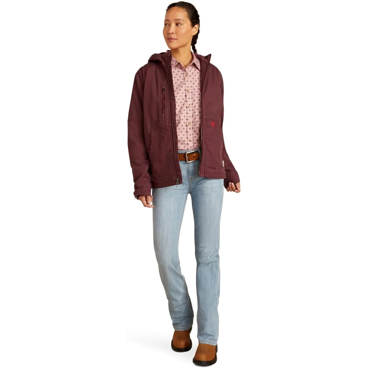 Ariat Women's FR DuraLight Cordura Canvas Jacket - Catawba Grape - Image 4