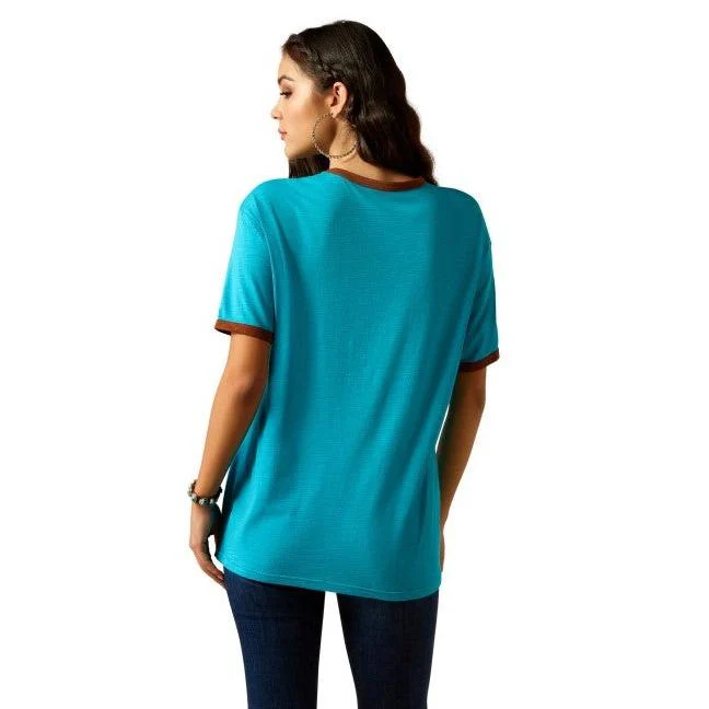 Ariat Women's Howdy T-Shirt - Capri Breeze - Image 3