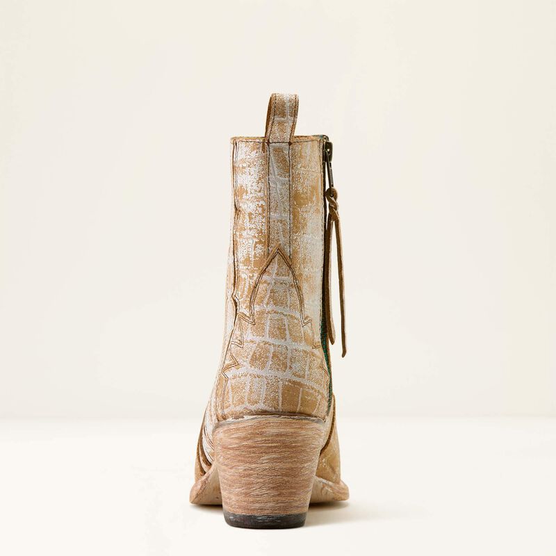 Ariat Women's Jade X Toe Western Boot- Crema Croc Print - Image 3