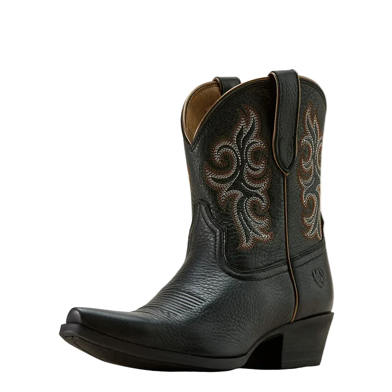 Ariat Women's Lacona X Toe Western Boot- Black Deertan