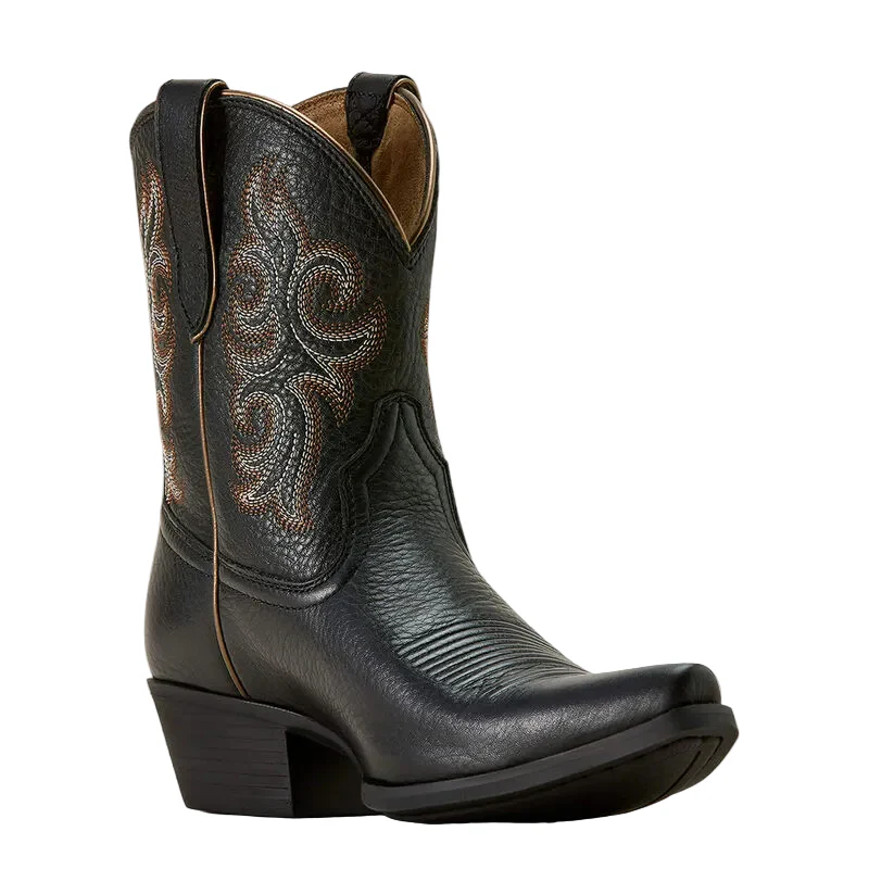 Ariat Women's Lacona X Toe Western Boot- Black Deertan - Image 2