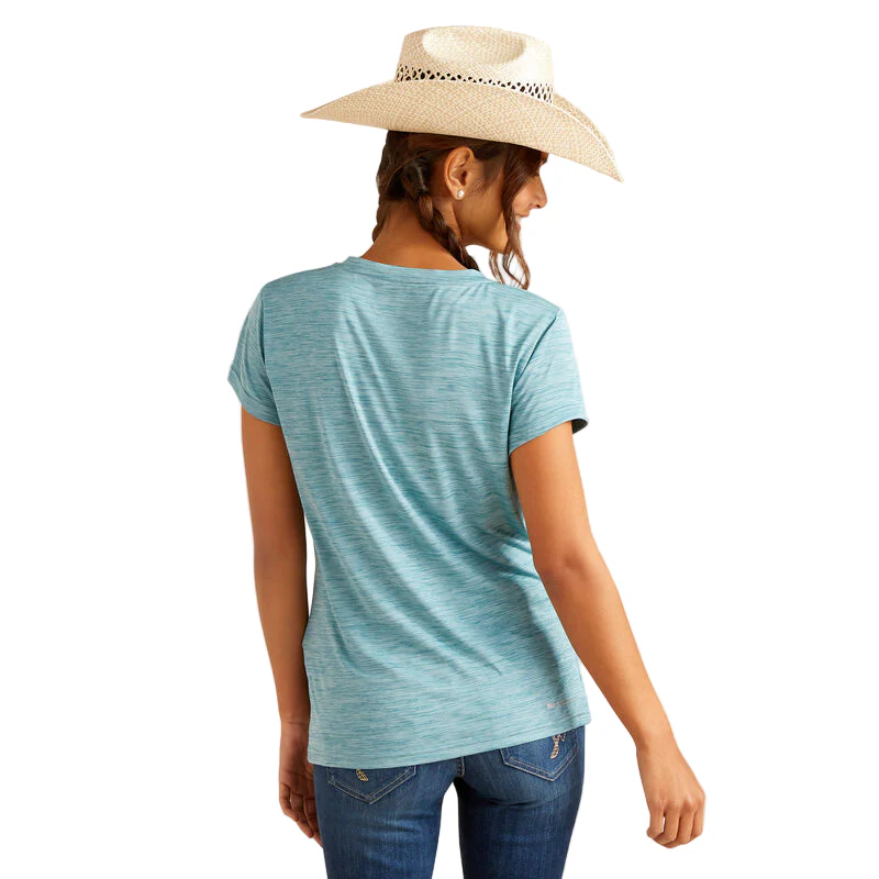 Ariat Women's Laguna Logo Baselayer Shirt - Brittany Blue - Image 2