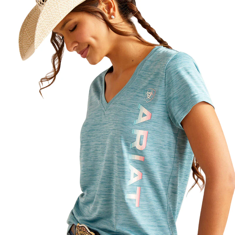 Ariat Women's Laguna Logo Baselayer Shirt - Brittany Blue - Image 4