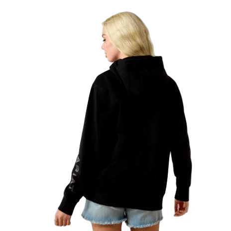 Ariat Women's Long Sleeve Logo 2.0 Hoodie- Black - Image 2