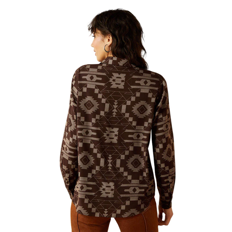 Ariat Women's Long Sleeve Homestyle Shirt - Southwest Cross Stitch - Image 2