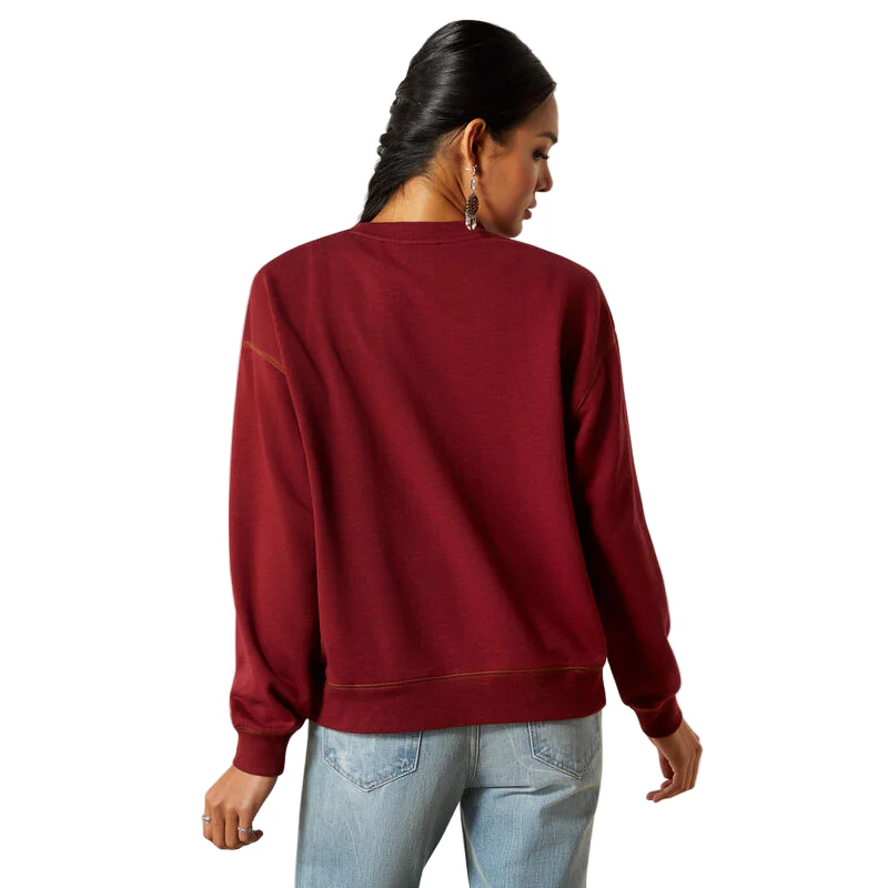Ariat Women's Long Sleeve Lasso Sweatshirt - Cabernet - Image 2