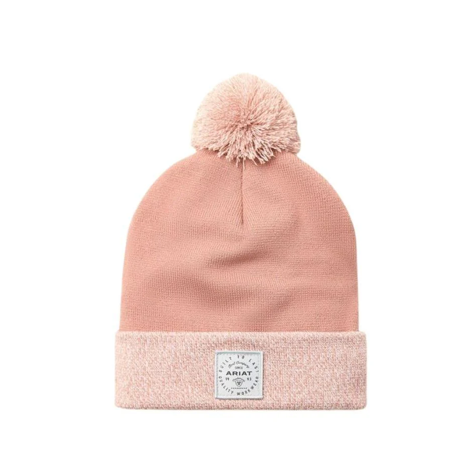 Ariat Women's Pom Watch Cap- Burlwood/Natural