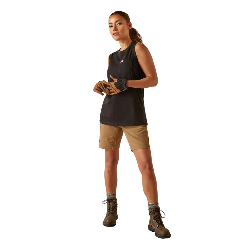 Ariat Women's Rebar Cotton Strong Bolt Tank - Black - Image 3