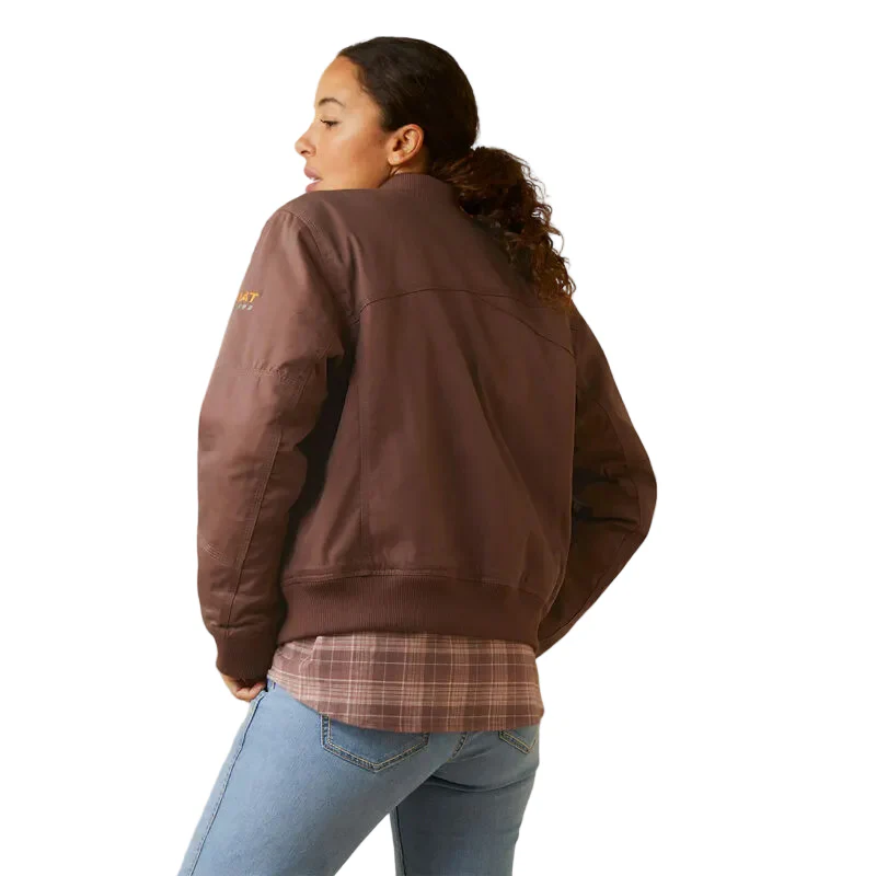 Ariat Women's Rebar DuraCanvas Bomber Jacket - Peppercorn - Image 2