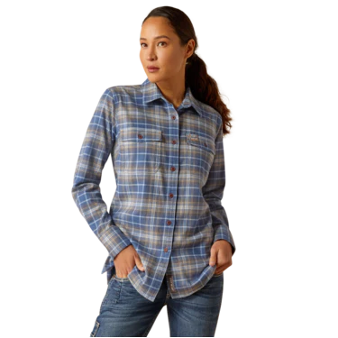Ariat Women's Rebar Flannel DuraStretch Work Shirt - True Navy