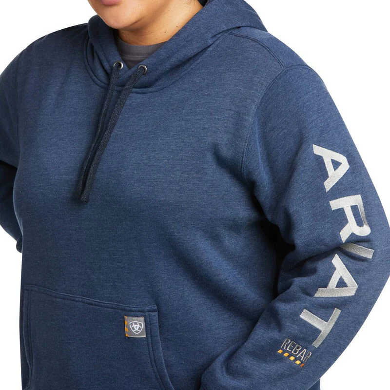 Ariat Women's Rebar Graphic Hoodie - Blue Indigo/Night Sky - Image 3