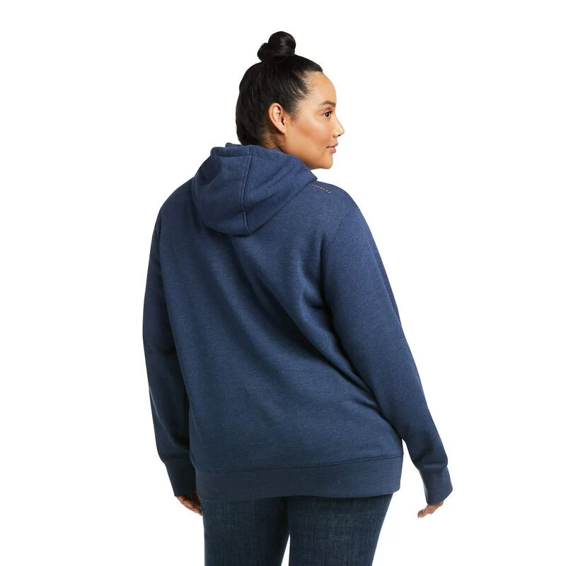 Ariat Women's Rebar Graphic Hoodie - Blue Indigo/Night Sky - Image 4