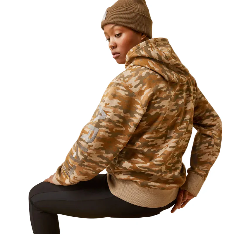 Ariat Women's Rebar Graphic Printed Hoodie - Oatmeal Camo Print - Image 2