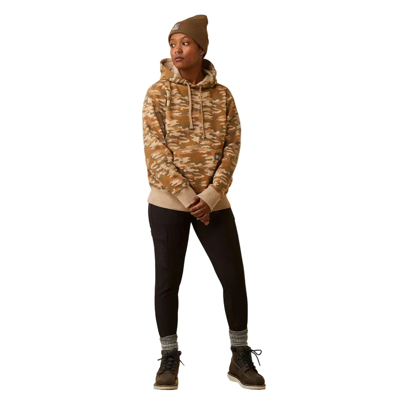 Ariat Women's Rebar Graphic Printed Hoodie - Oatmeal Camo Print - Image 6