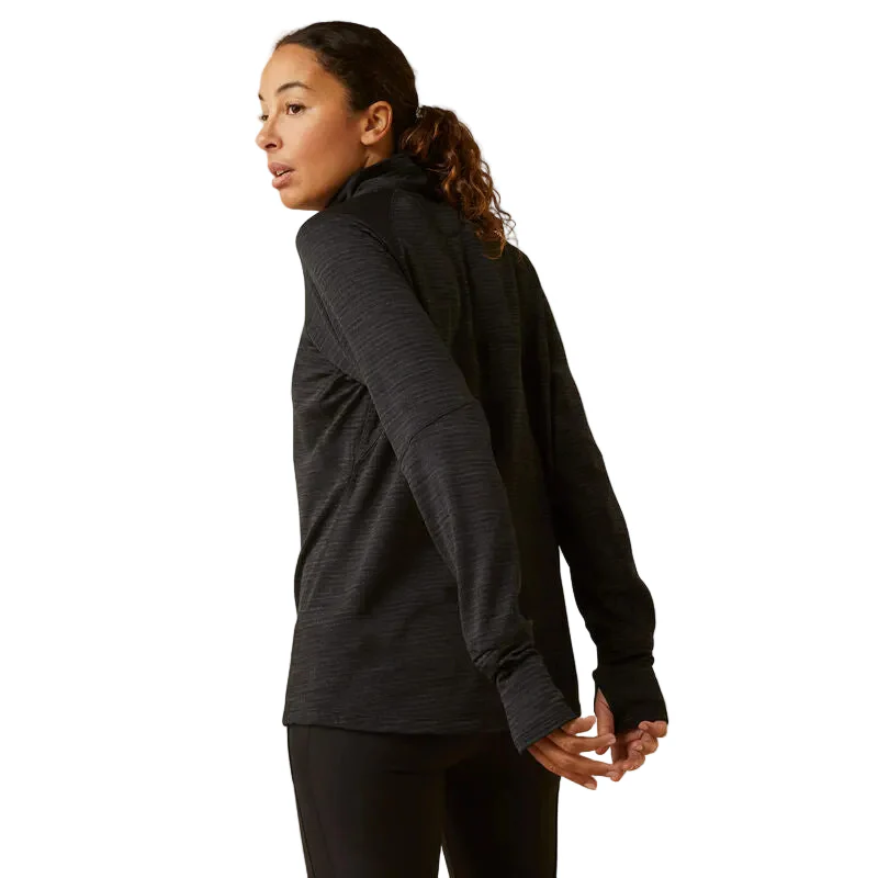Ariat Women's Rebar Gridwork Baselayer 1/4 Zip T-Shirt - Black - Image 2
