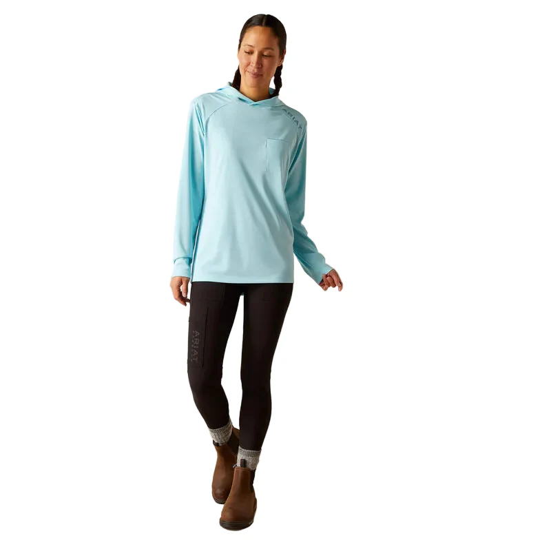 Ariat Women's Rebar Sunblocker Hooded T-Shirt - Arctic Blue - Image 3