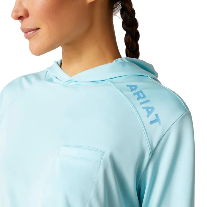 Ariat Women's Rebar Sunblocker Hooded T-Shirt - Arctic Blue - Image 4