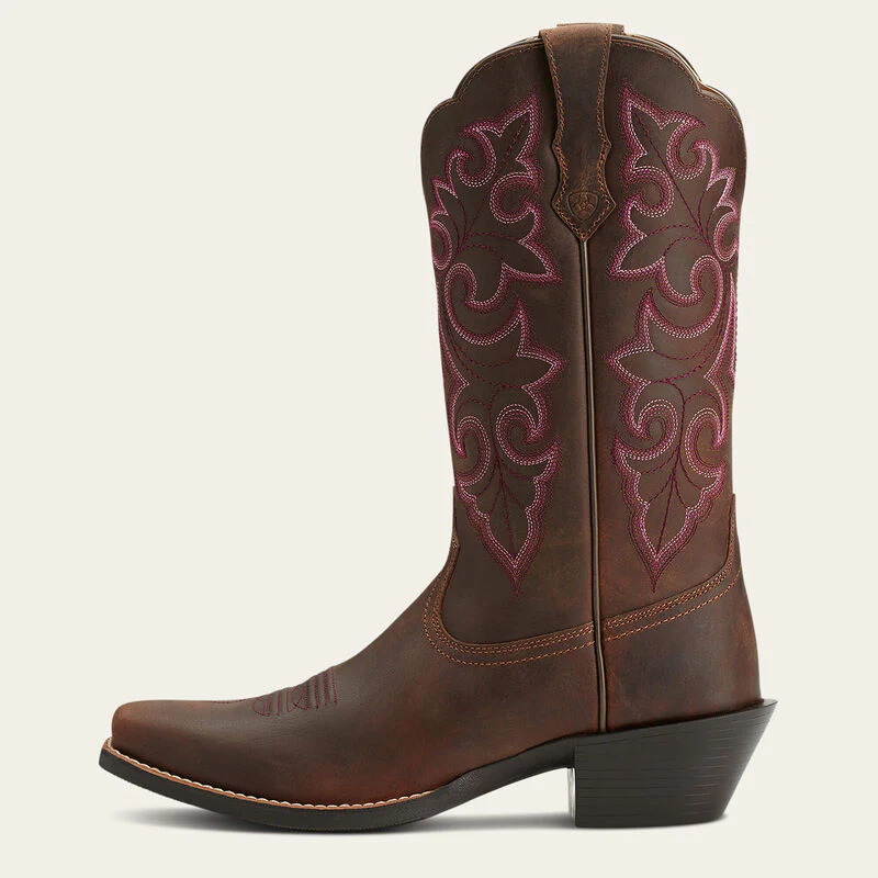 Ariat Women's Round Up Square Toe Western Boots - Powder Brown - Image 2