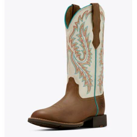 Ariat Women's Round Up Wide Toe Stretch fit Western Boot-  Sandstorm