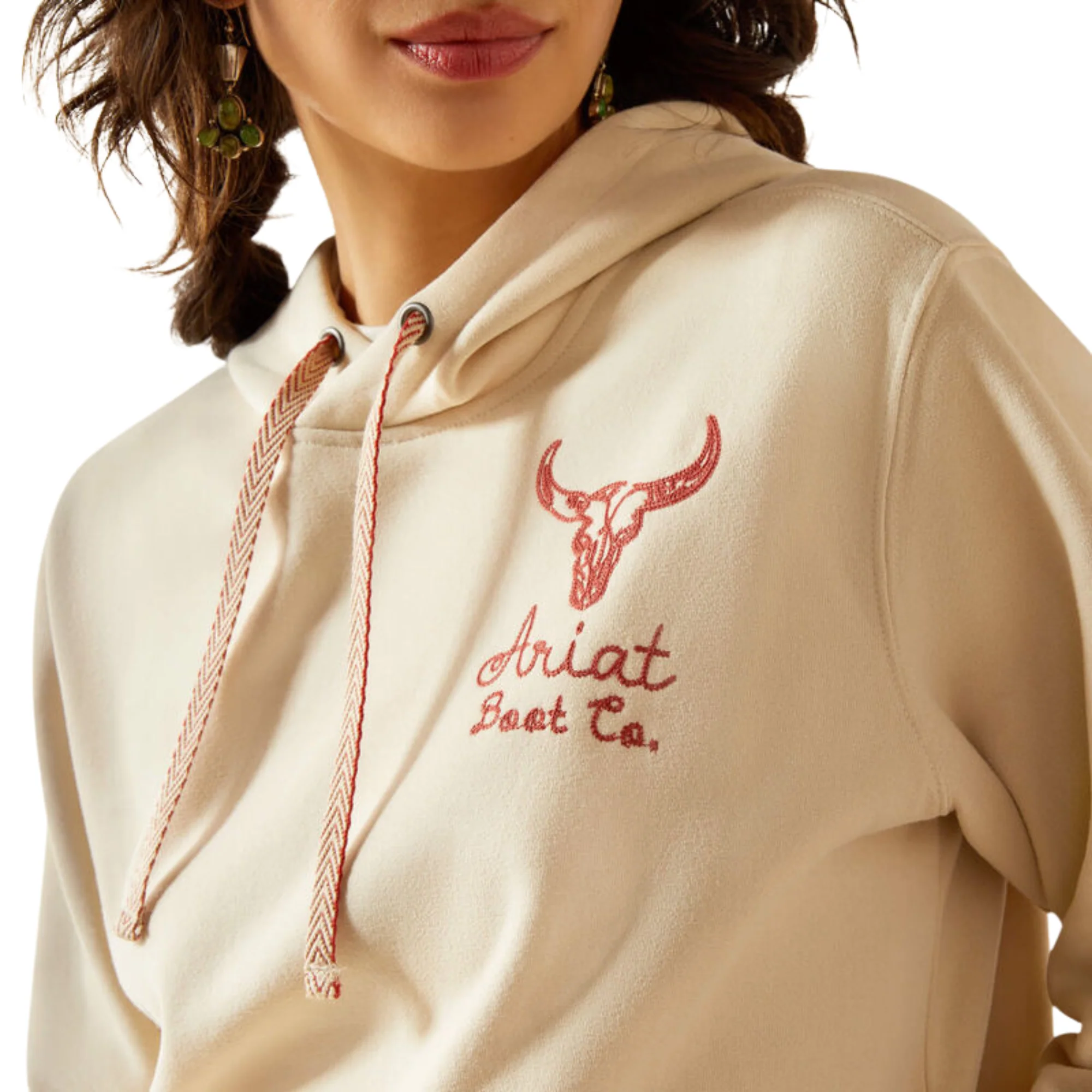 Ariat Women's Stitch Long Sleeve Hoodie - Oyster Grey - Image 4