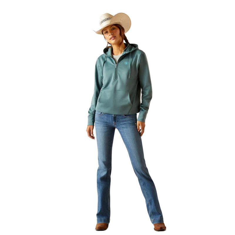 Ariat Women's TEK 1/2 Zip Hoodie - North Atlantic - Image 3
