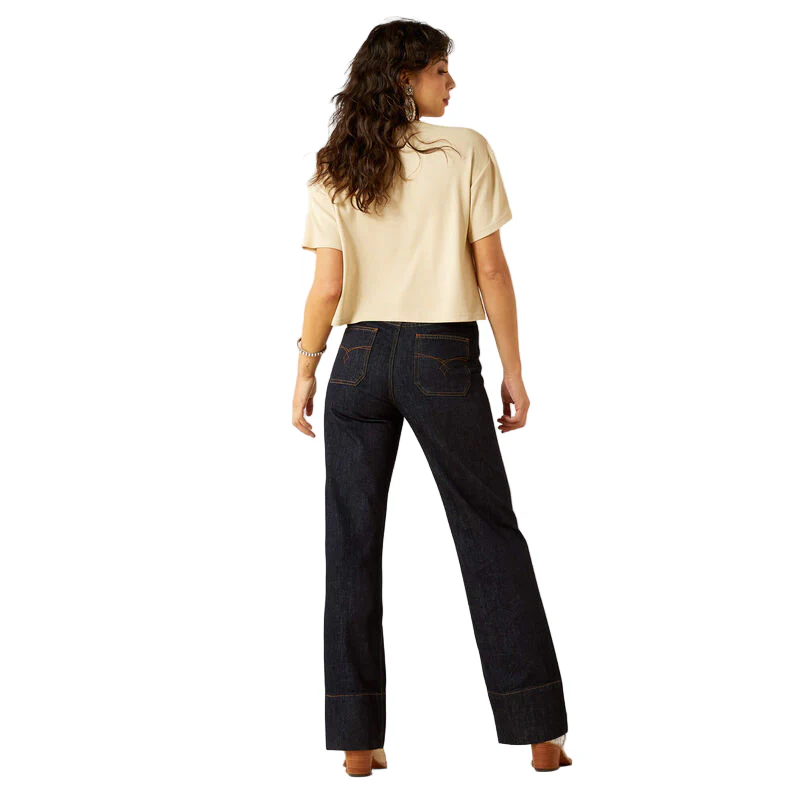 Ariat Women's Ultra High Rise Tomboy Western Utility Wide Leg Jean - Rinse - Image 2