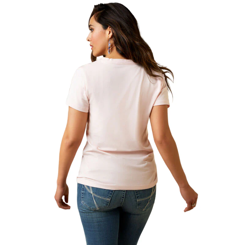 Ariat Women's Boot Outline T-Shirt - Chalk Pink - Image 4