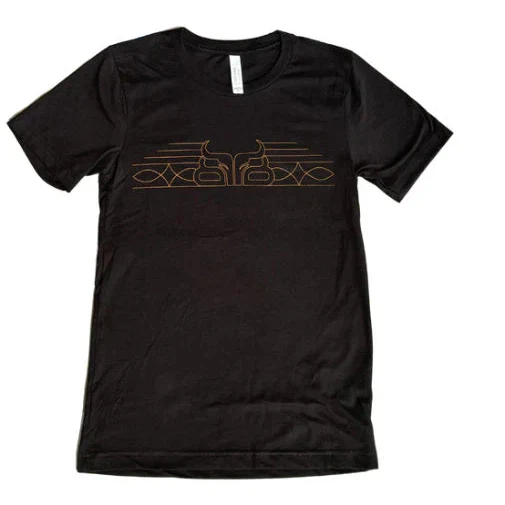 Baredown Brand Unisex Bootstitch Logo T-Shirt - Black/Copper - Image 2