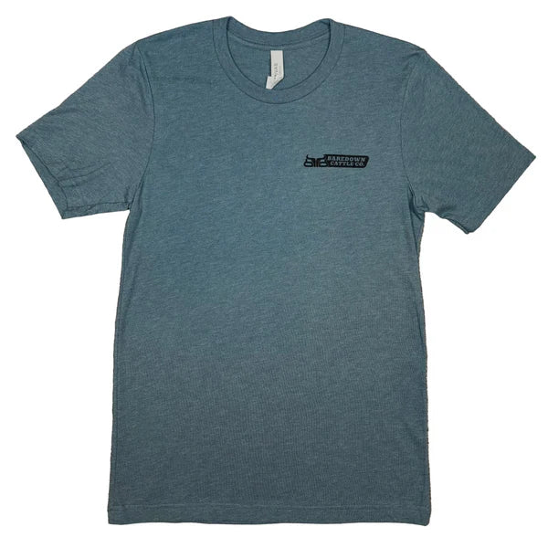 Baredown Brand Bank Short Sleeve Tee Shirt- Heather Slate